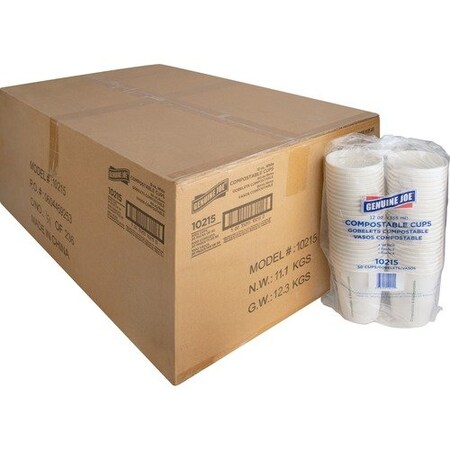 Genuine Joe CUP, COMPOSTABLE, 12OZ, 20PK GJO10215CT